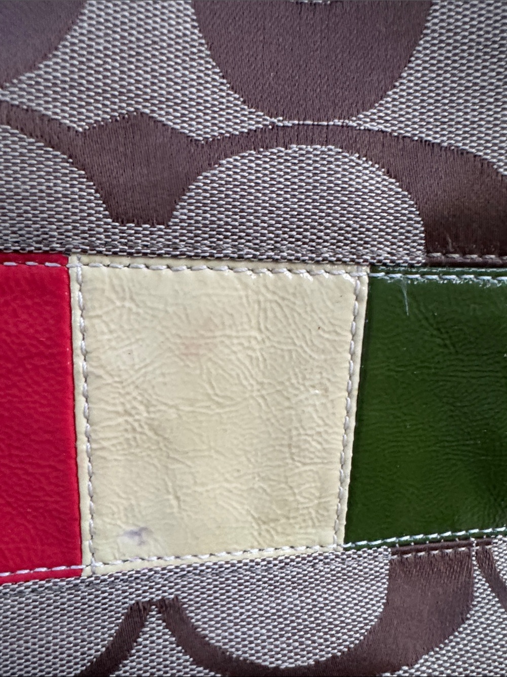 Coach Signature Canvas Tote with Multicolor Accent - Brown/Beige - Picture 12 of 14